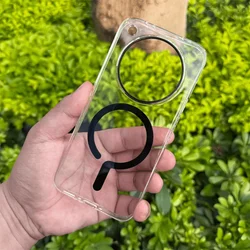 Custodia per telefono trasparente magnetica anti-caduta con design semplice fantasy