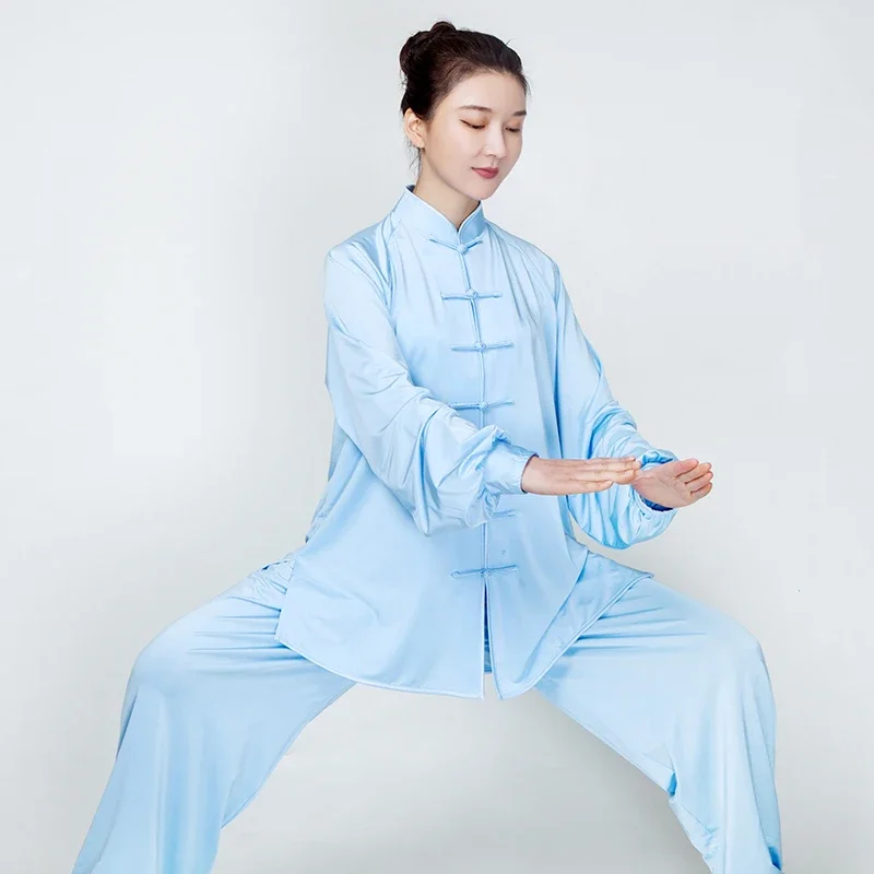 Tai Chi Clothes Uniforme Di Arte Marziale Wushu Abbigliamento Kung Fu Dress Unisex Donna E Uomo Milk Silk Multicolor Kun Master 2023 Nuovo