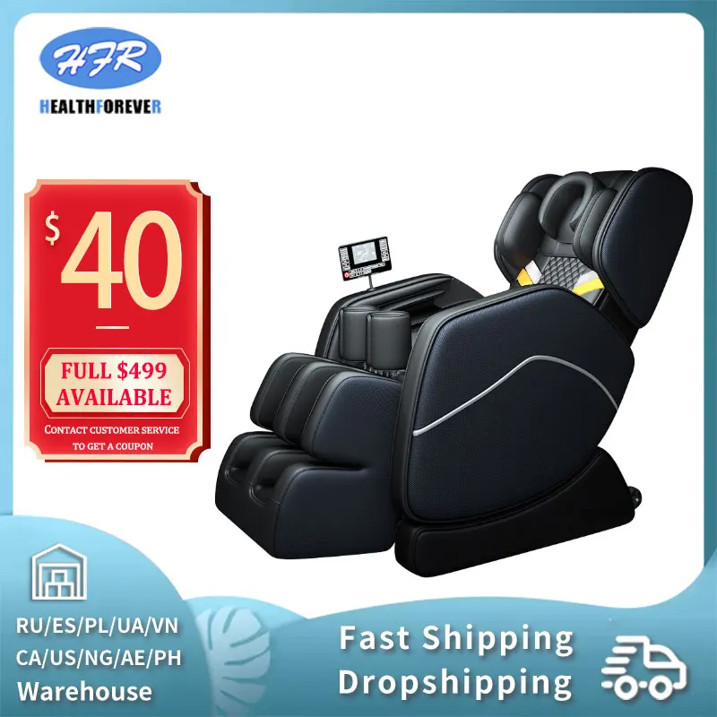 Massage Chair 3-Year Warranty Full Body and Recliner Zero Gravity Shiatsu Heat Massage Chair with Airbags and Foot Rollers black
