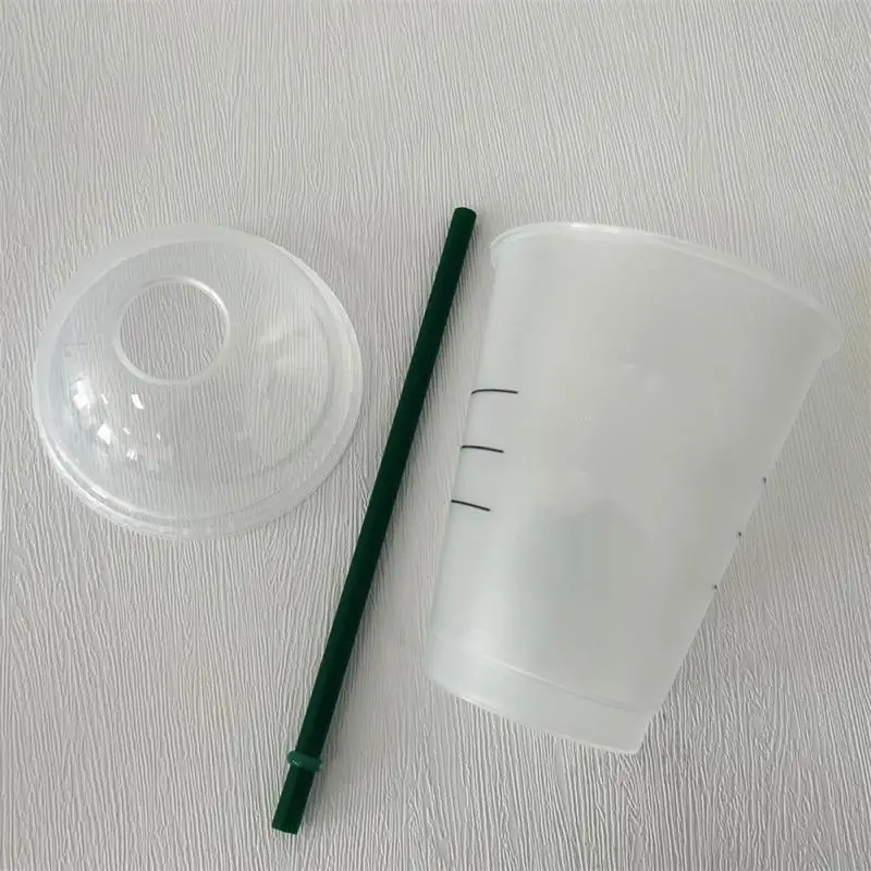 473/710ML Coffee Straw Cup Mugs DIY Plastic Cold Water Cups Portable Reusable Tumbler For Water Coffee Tea Juice Drinking Bottle