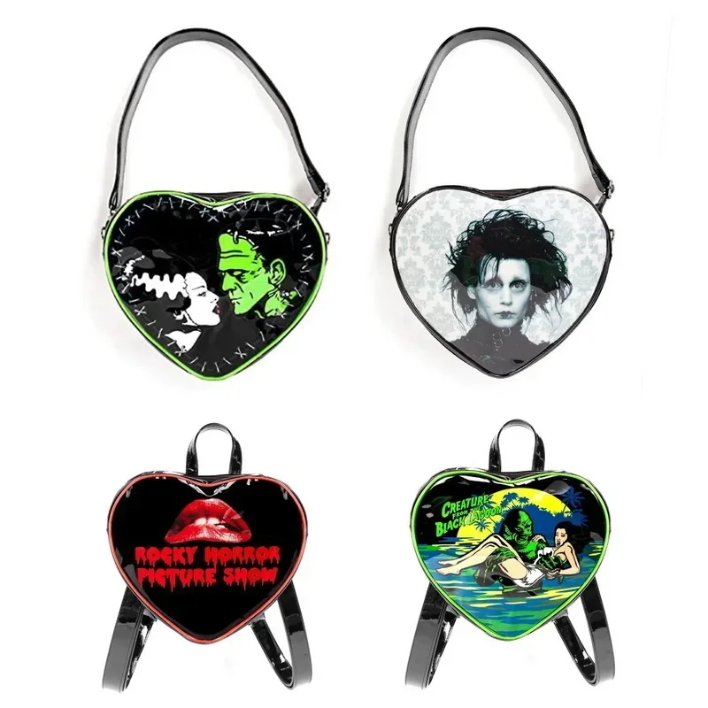 Punk Rock Print Mini Backpacks For Women Gothic Dark Niche Women Backpack Crossbody Bags Leather Backpack For Girls Gife