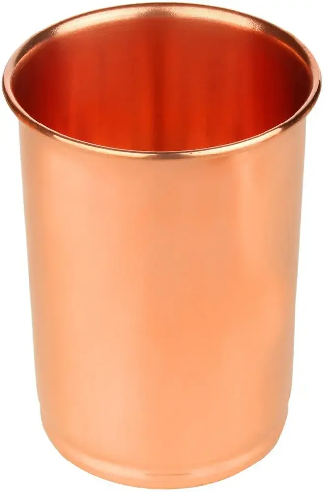 Copper Vaccum Flask Plain Water Bottle 1000ML Smooth Drinking Tumbler Cup 300ML