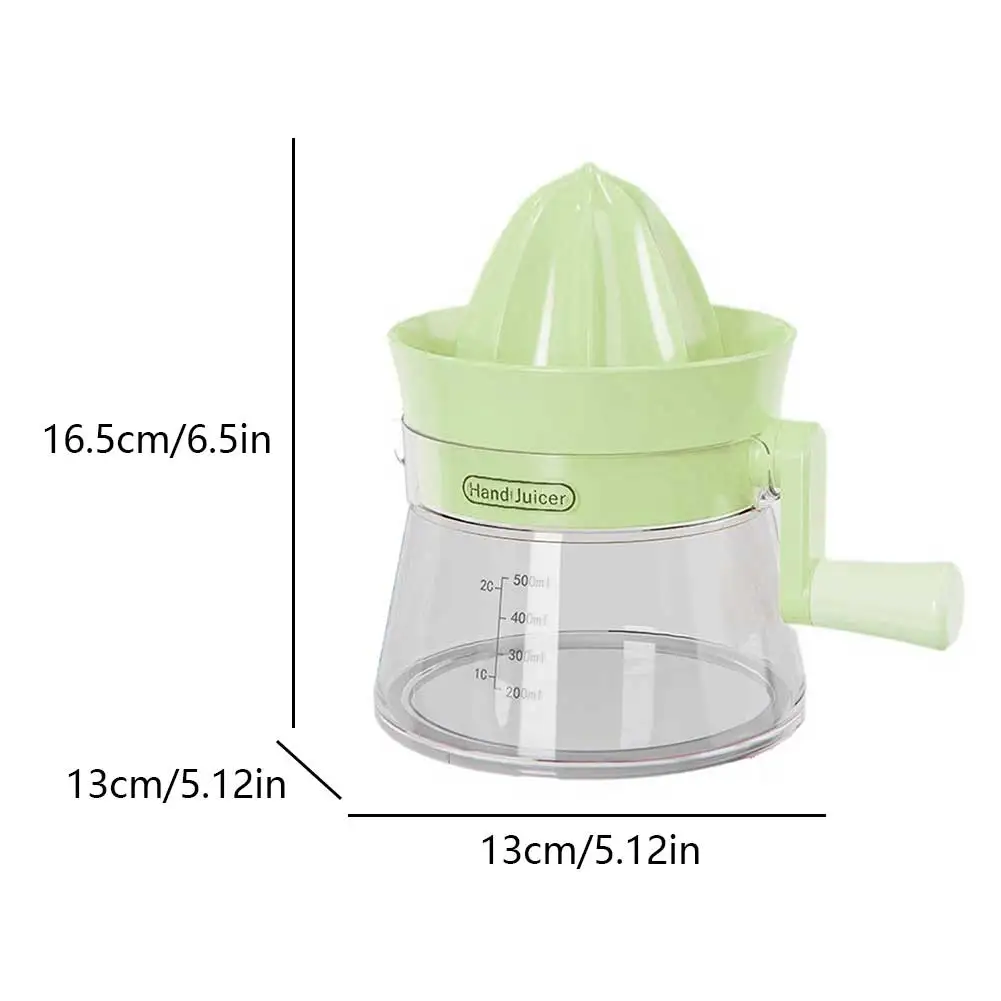 500ML 수동 착즙기 다기능 오렌지 감귤 라임 착즙기 손으로 짜는 과일 프레스 계량컵 포함 레몬 스퀴저