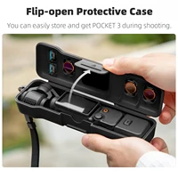 Portable Case for DJI OSMO Pocket 3 PC Hard Flipopen Shockproof Protective Case With Lanyard for Pocket3 Camera Accessories 2