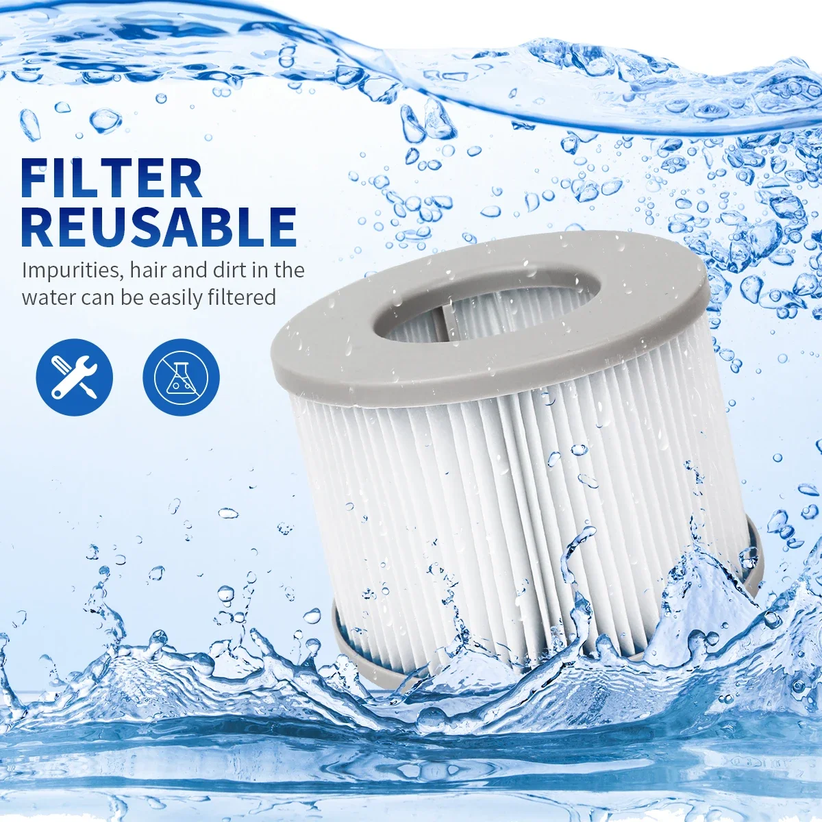 Inflatable Hot Tub Spa Water Filter Cartridge Pump Replacement Kit (2-6pcs)