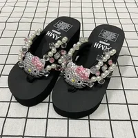 Sanrio Y2k Hello Kitty Soft Flip Flop Sandals Beach Slides Shoes Women Cute Casual High Platform Slipper Ladies Summer Slippers - Image 2