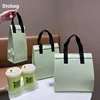 StoBag 10pcs Green Non-woven Insulation Tote Bag Portable Fabric for Food Drinks Package Keep Warm Cold Delivery Reusable Pouch 1