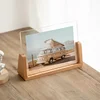 6 Inch Acrylic Picture Frame Wooden Kpop Idol Photo Display Wedding Party Picture Holder Desktop Office Photo Decor Card Holder 4