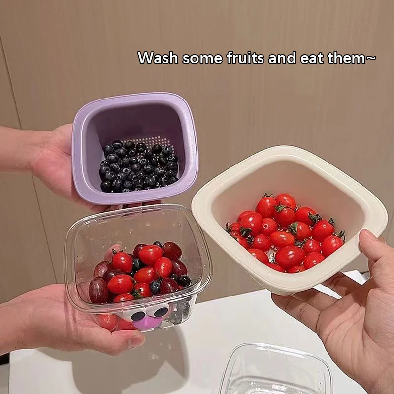 Big Eye Fruit & Vegetable Drainer Colander Bowl Strainer Colander Layer Basket Drain Bowls For Cleaning Washing Mixing