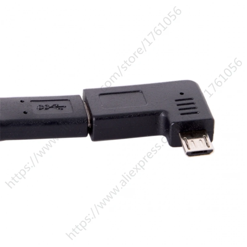 USB-C Type-C 암-마이크로 USB 2.0 5핀 수 데이터 어댑터 90도 왼쪽 및 직각 유형