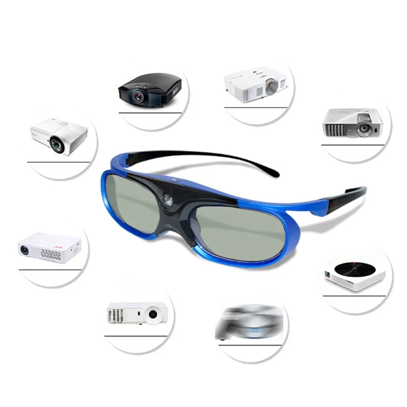 3D Glasses Active Shutter Rechargeable Eyewear for DLP-Link Optama Acer BenQ ViewSonic Sharp Projectors Glasses