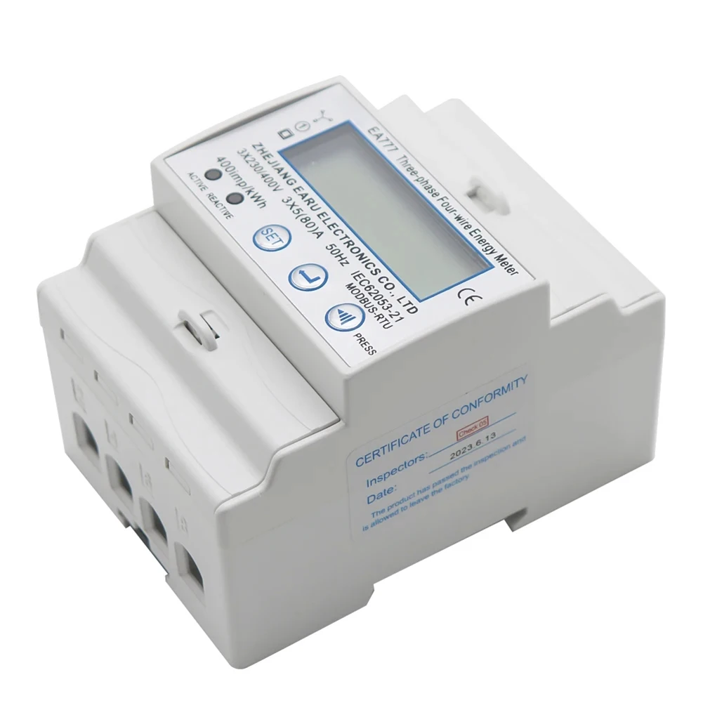 

RS485 Din Rail Electricity Digital Power Energy Meter Watt Kwh Wattmeter Monitor Ammeter Voltmeter AC 230-400V