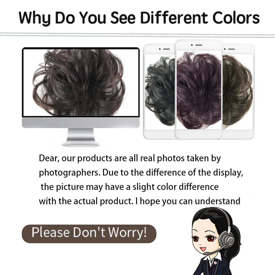 LUPU Messy Bun Hair Piece Wavy Curly Scrunchies Synthetic Chignon Ponytail Hair Extensions