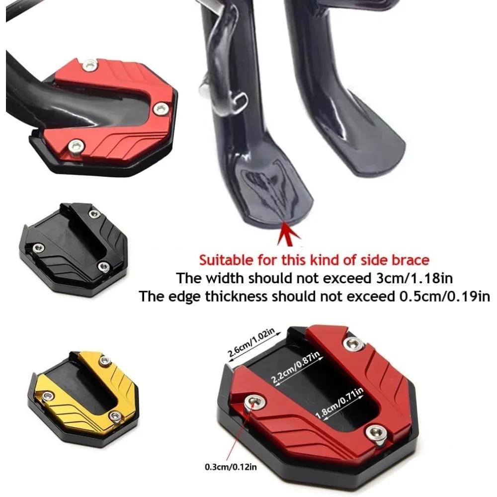 Motorcycle Kickstand Pad with Anti-Slip Enlarged Base