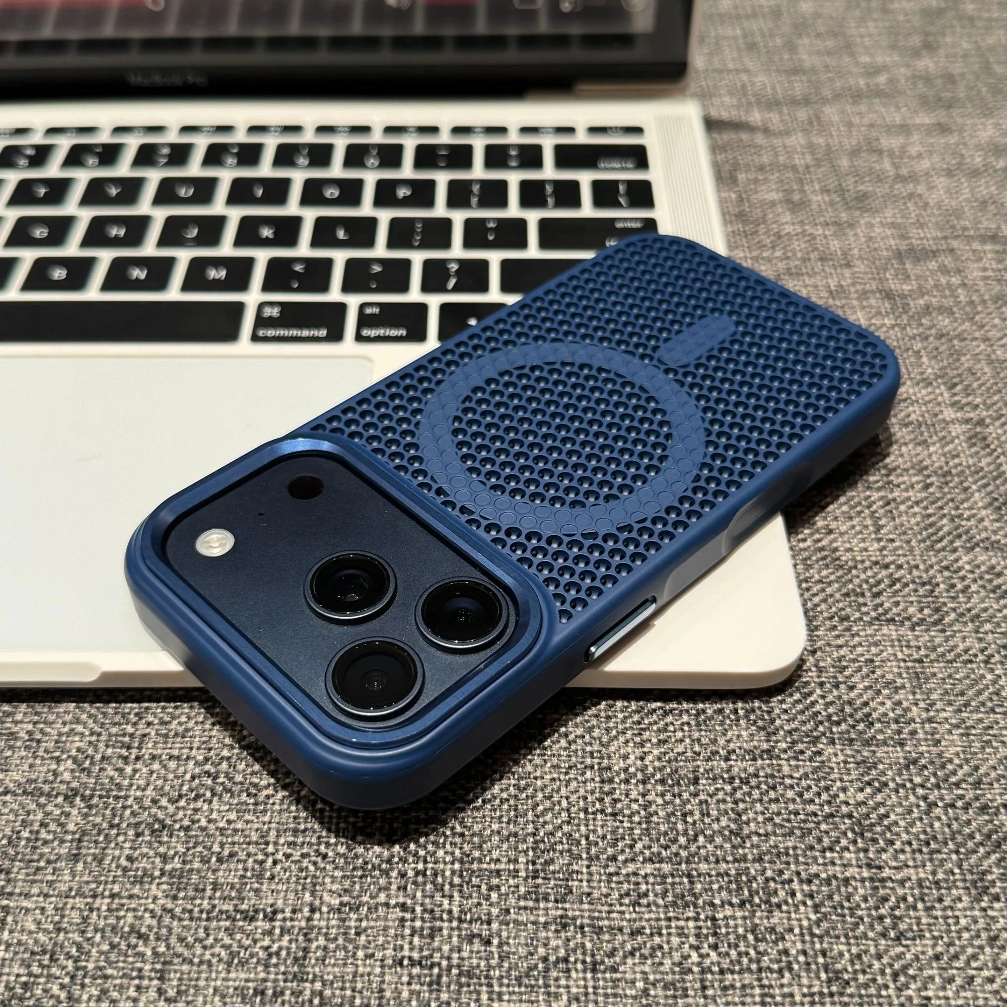 Breathable Magnetic Mesh Phone Case with Magsafe Wireless Charging Compatibility