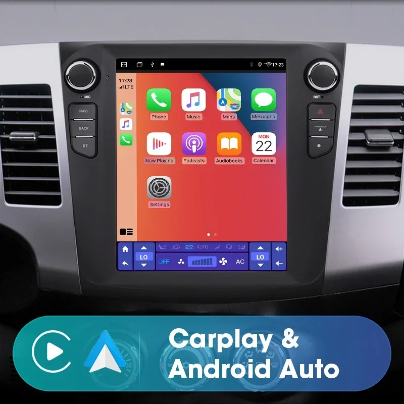 2 DIN Android 12 auto rádio pro Mitsubishi outlander 2005 2006-2012 navigace multimediální video 4G Carplay tesla styl hlava jednotka