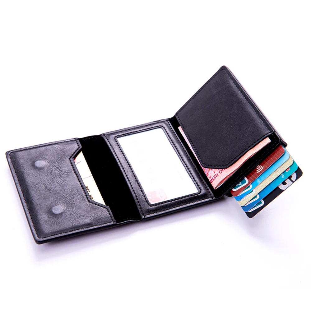New Apple Airtag Wallet Men Carbon Fiber Fashion ID Credit Card Holder Rfid Slim Airtag Slide Wallet Designer Cardholder