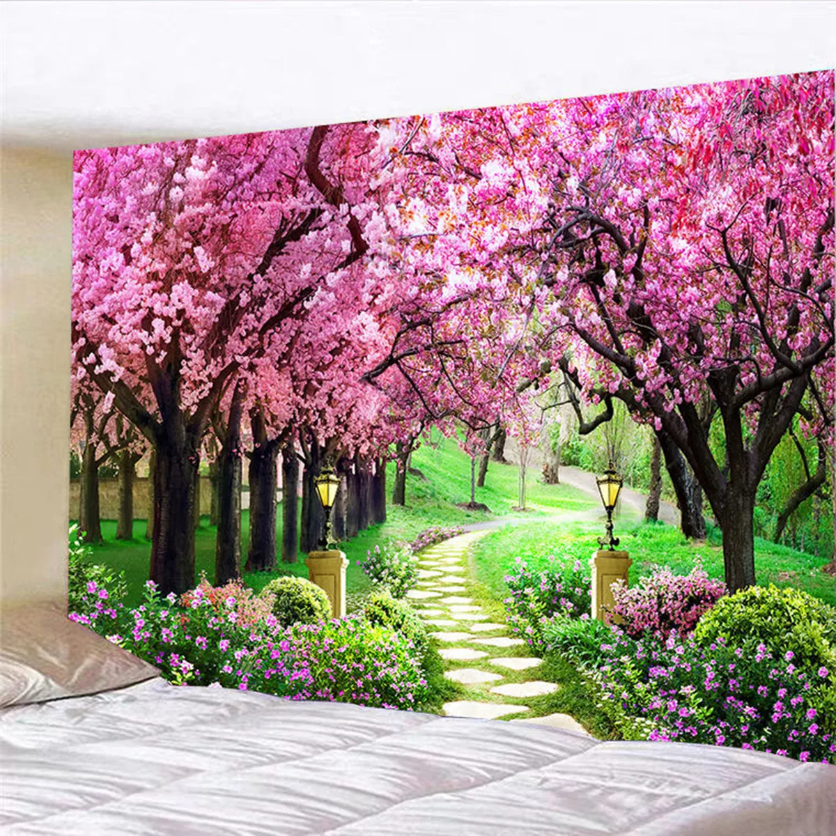 

Aesthetic Room Wall Decoration Tapestry Wall Hanging Mediterranean Rose Oil Painting Teen Girls Indie Bedroom Living Room Mural