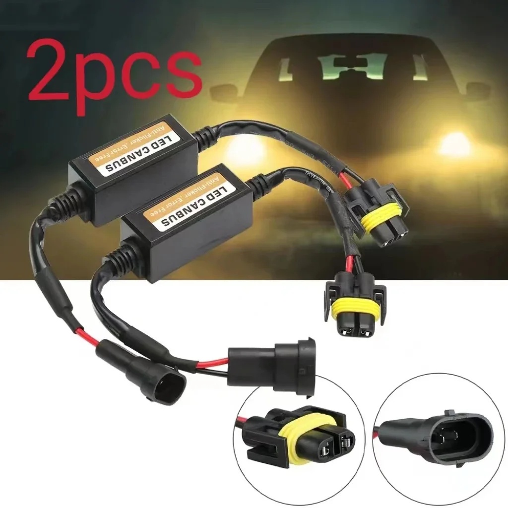 1-2pcs LED Canbus 디코더 어댑터 H1 H4 H7 H11 9005 9006 9012 깜박임 방지 하네스 전구 저항기 경고 오류 제거기