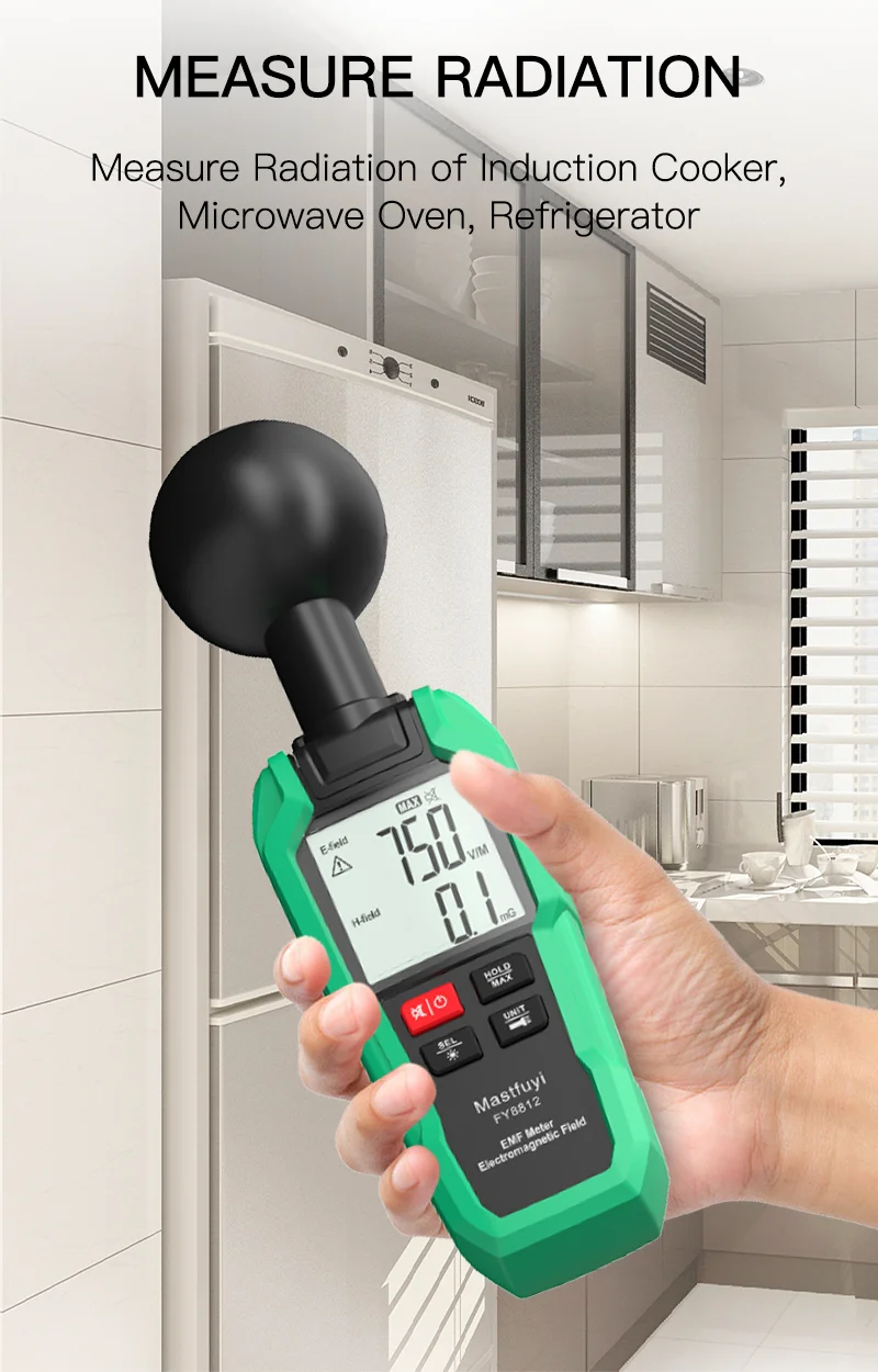 FY8812 EMF Meter LCD Display High Frequency Magnetic Electric RF
