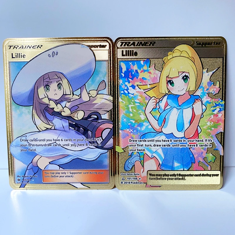 Kritik kalorie uophørlige Pokemon Card Supporter Marnie Lillie Metal Card Two-dimensional Cute Anime  Character Collection Card _ - AliExpress Mobile