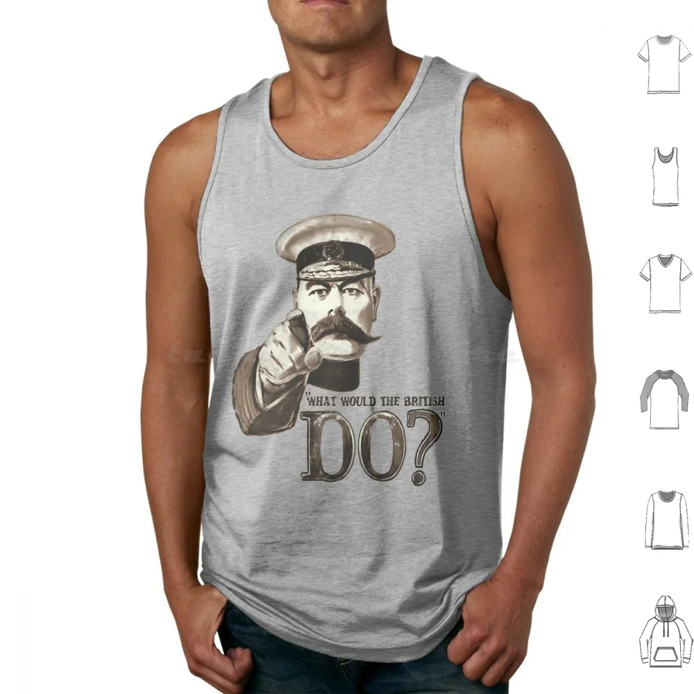 "Cosa Potrebbe Fare Gli Inglesi? "Canotte Stampa Cotone Kitchener Ww1 Uk Gran Bretagna Inghilterra Gb Top Gear James May