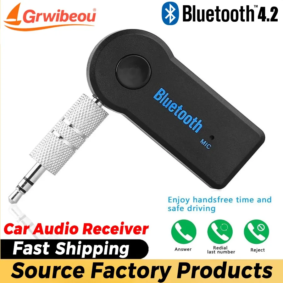 Bluetooth 5.0 Wireless Music Transmitter & Audio Receiver with 3.5mm Stereo AUX Adapter