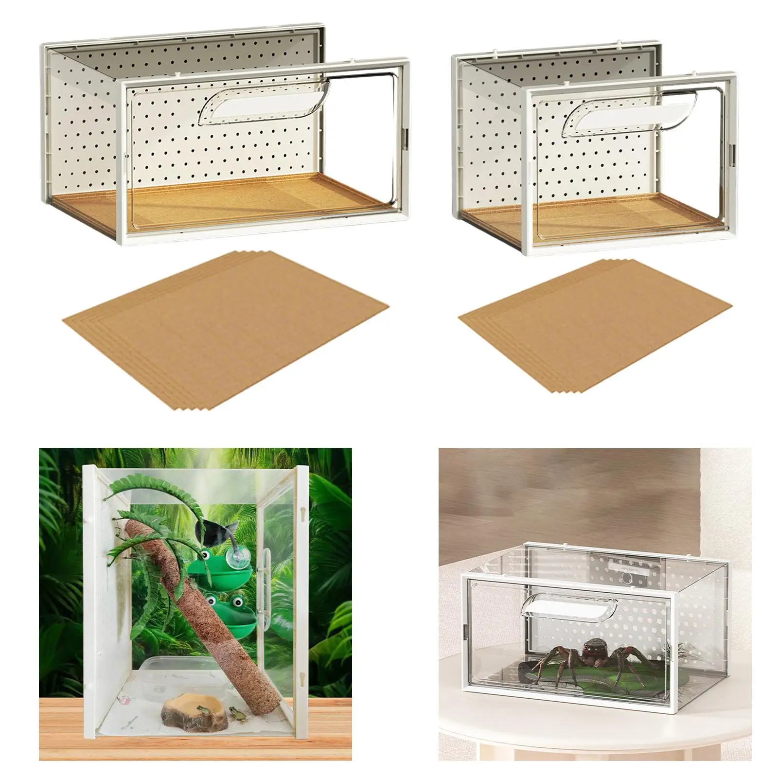 Reptile Terrarium, Breeding Tank, Breathable, Enclosure Cage, Reptile Feeding Box, Animal Habitat Cage for Geckos, Hamster Reptile Terrarium, Breeding Tank, Breathable, Enclosure Cage, Reptile Feeding Box, Animal Habitat Cage for Geckos, Hamster