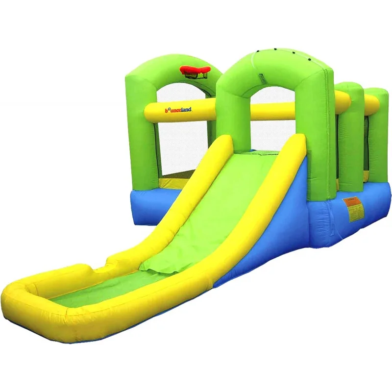 

Bounceland Bounce 'N Splash Island Wet or Dry Inflatable Bouncer or Water Slide All in one, Large Pool, Fun Bouncing Area with B