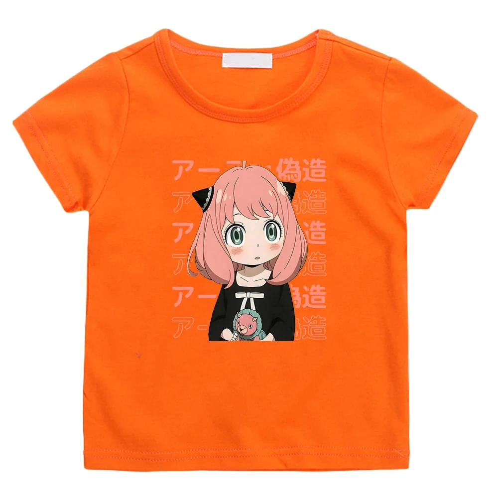 Anya Spy X Family Tshirt Kids Anime Graphic T-shirt Boys Short Sleeve Summer Tops Kawaii Shirts for Girls 4