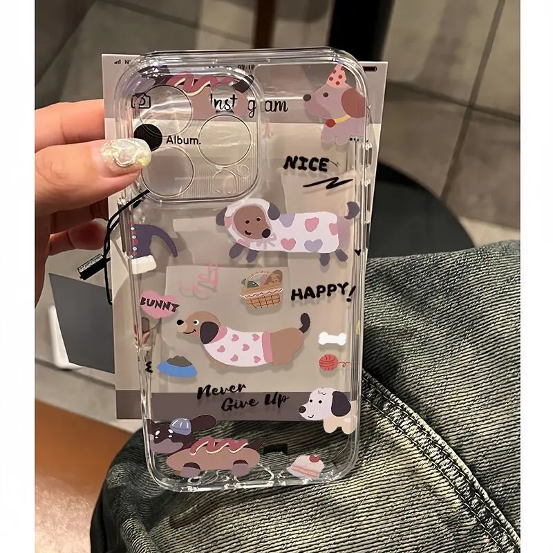 Adorable Dachshund Clear TPU Phone Case - Protective and Stylish Back Cover