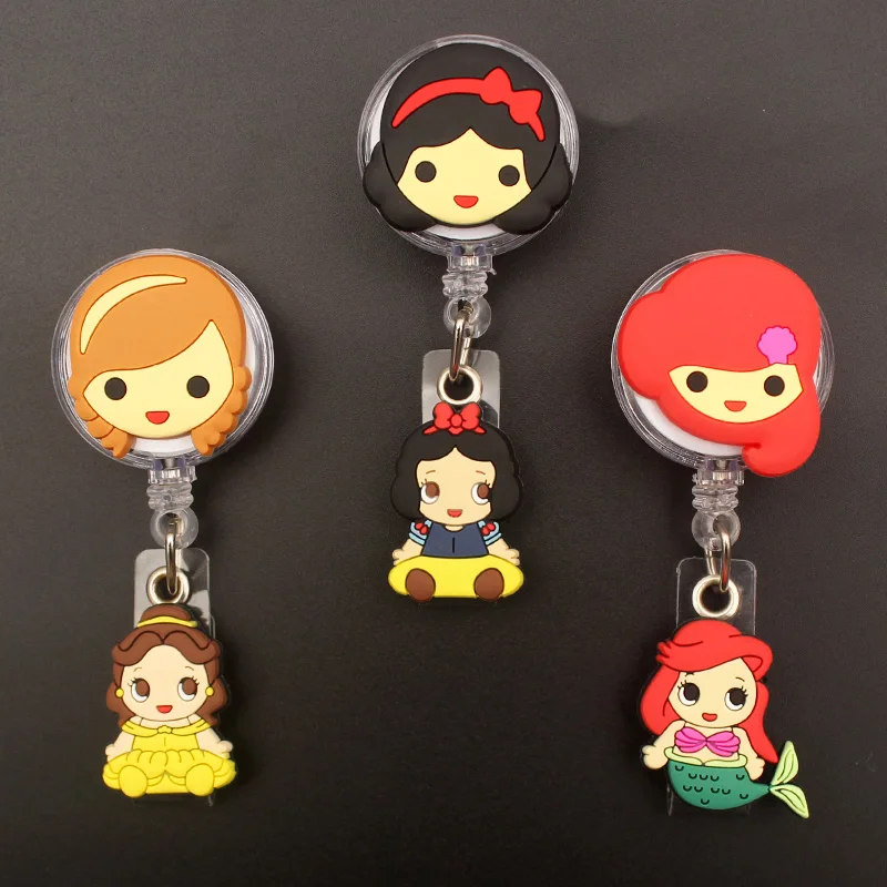 

Новый стиль, милый выдвижной значок в стиле диснеевских принцесс, врач, офисные товары для визитных карточек