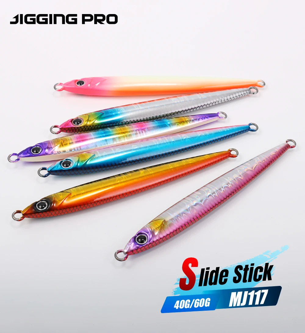 JIGGING PRO Slide Stick Metall Jig 40g 60g Schnell sinkender Shore Jigging Köder Salzwasser Künstlicher Angelköder – Detail 1