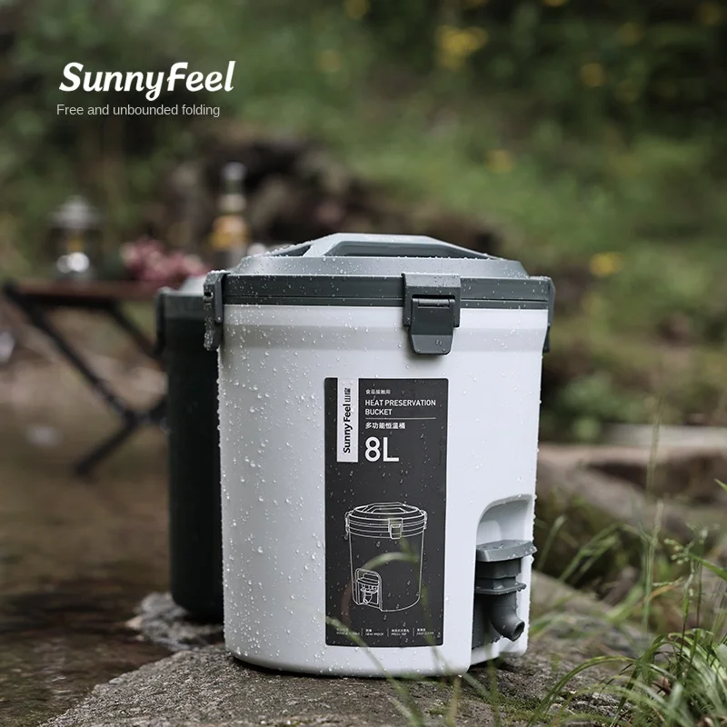 

Outdoor Camping 8L Thermostatic Bucket Wilderness Camp Insulation Bucket Food Preservation Storage Box Fresh-keeping Container