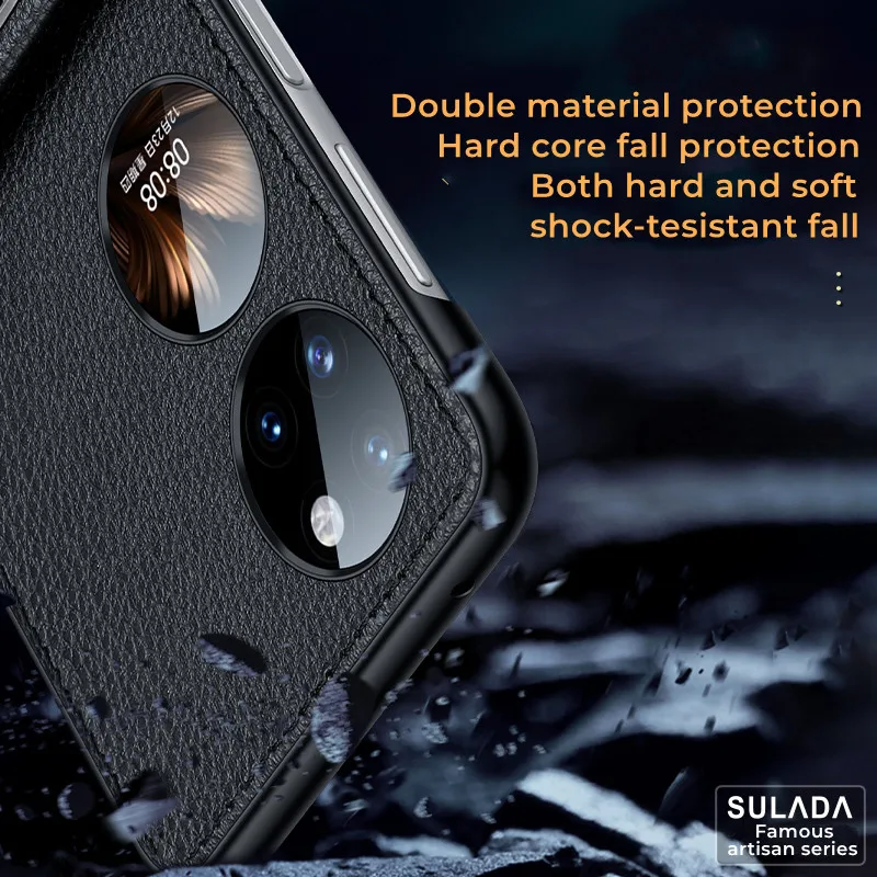 For Huawei P60 Pocket Case SULADA Master Leather Support Protection Hard Case For P50 Pocket folding case mate 50 40 case