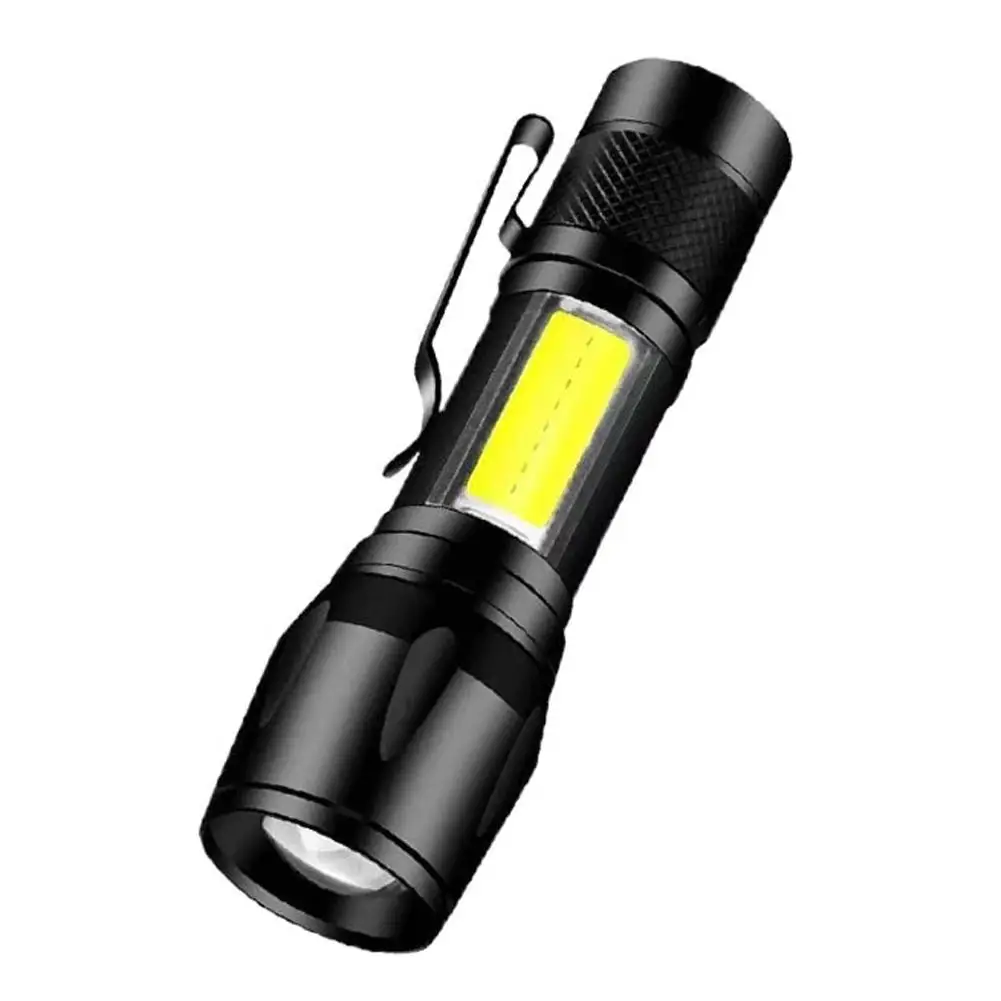 강력한 LED 손전등 USB 충전식 토치, 휴대용 줌 가능 캠핑 조명, 야외 하이킹 비상