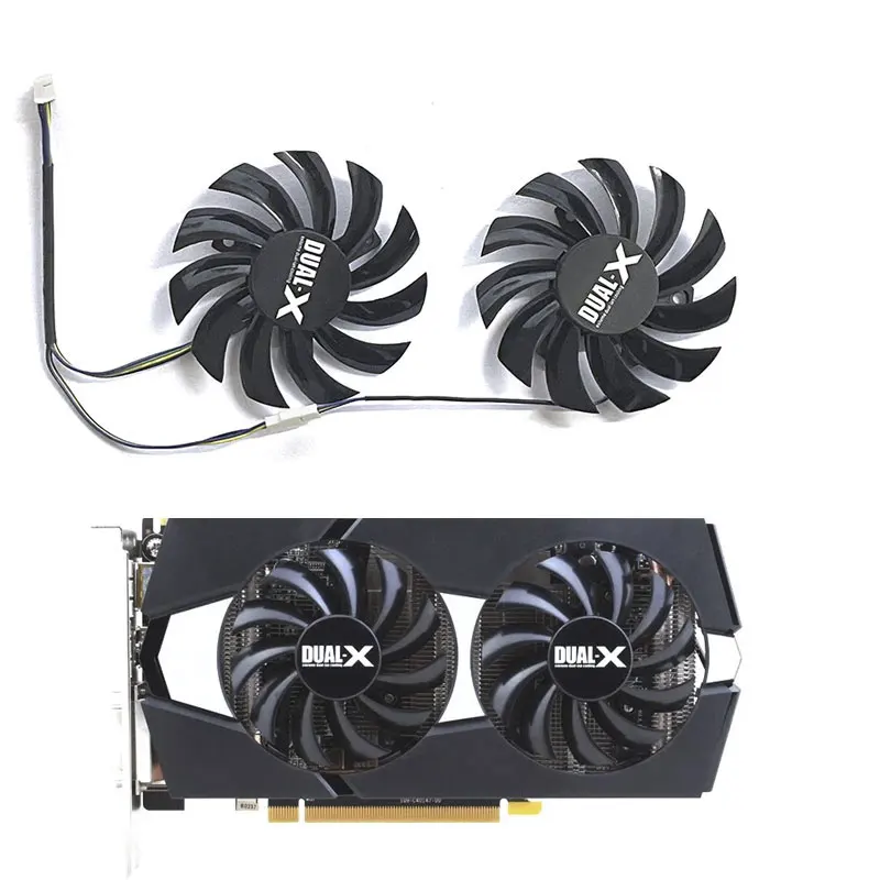 

Brand New GPU Fan 75MM 4PIN FD7010H12S For Sapphire R9 270X 280X, HD6850 6970 7850 7870 7950 7970 Graphics card cooling fan