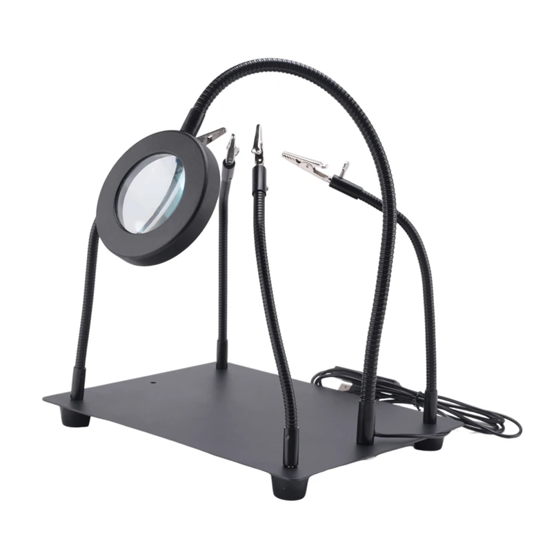 Soldering Tool With 3 LED Magnifying Lights PCB Holder 4 Flex Arm Soldering Stations For Electronic Repair Jewelry