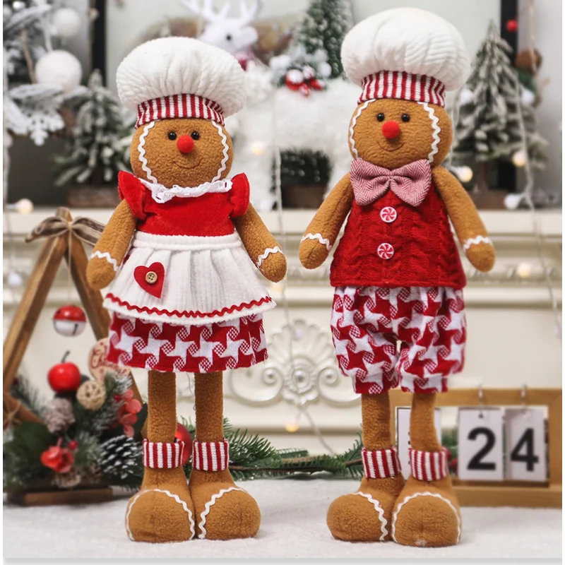 Adorable Gingerbread For Stretchable Christmas Man Telescopic Doll Ornament Cute Doll Doll Home Ornament