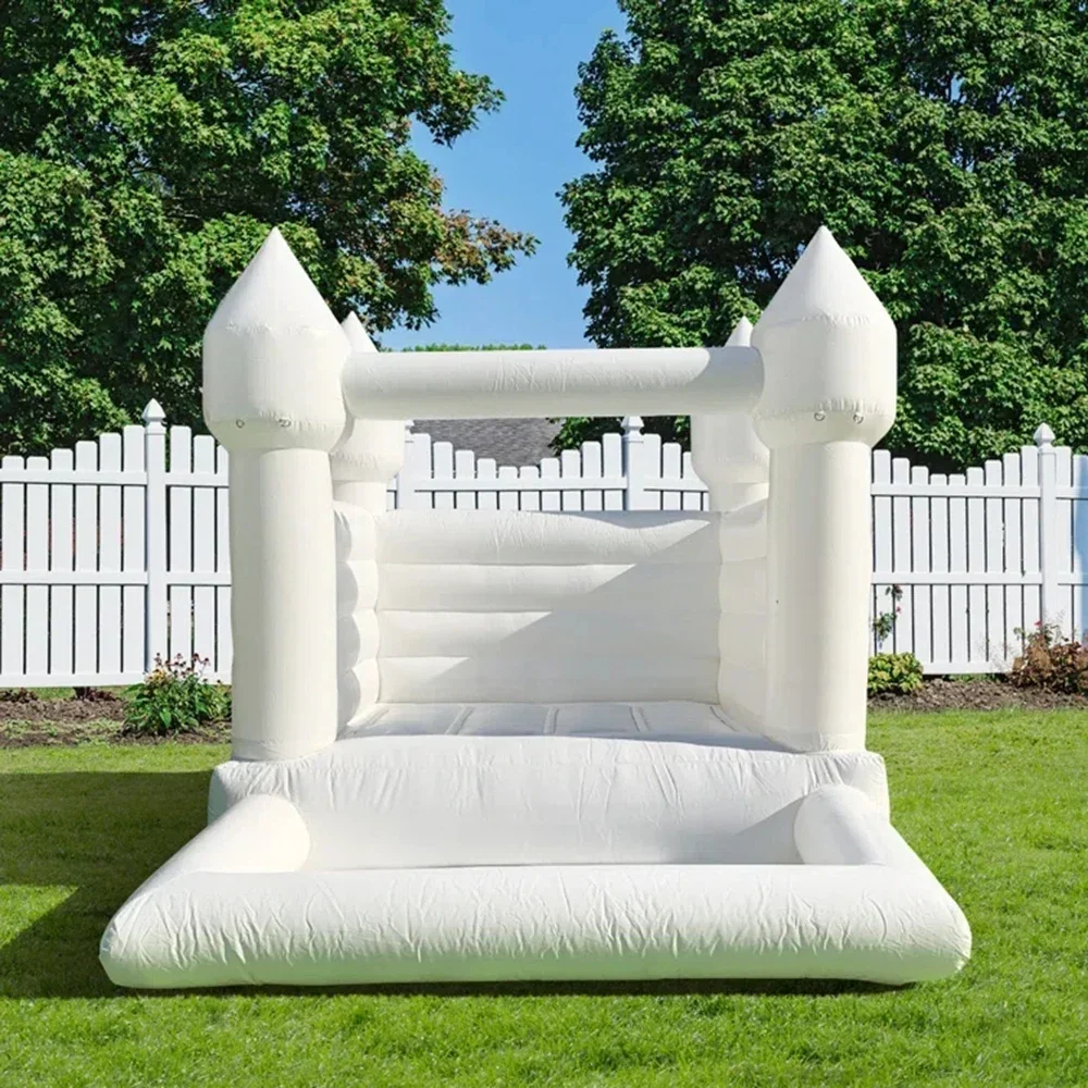 White Bounce House 10*8*8 ft Inflatable Bouncy House Castle Commercial Grade Weddingg Jumping Bed for Kids with blower free ship commercial grade white or pink bounce jumping castle inflatable bouncy house with ball pit for kids for wedding and parties