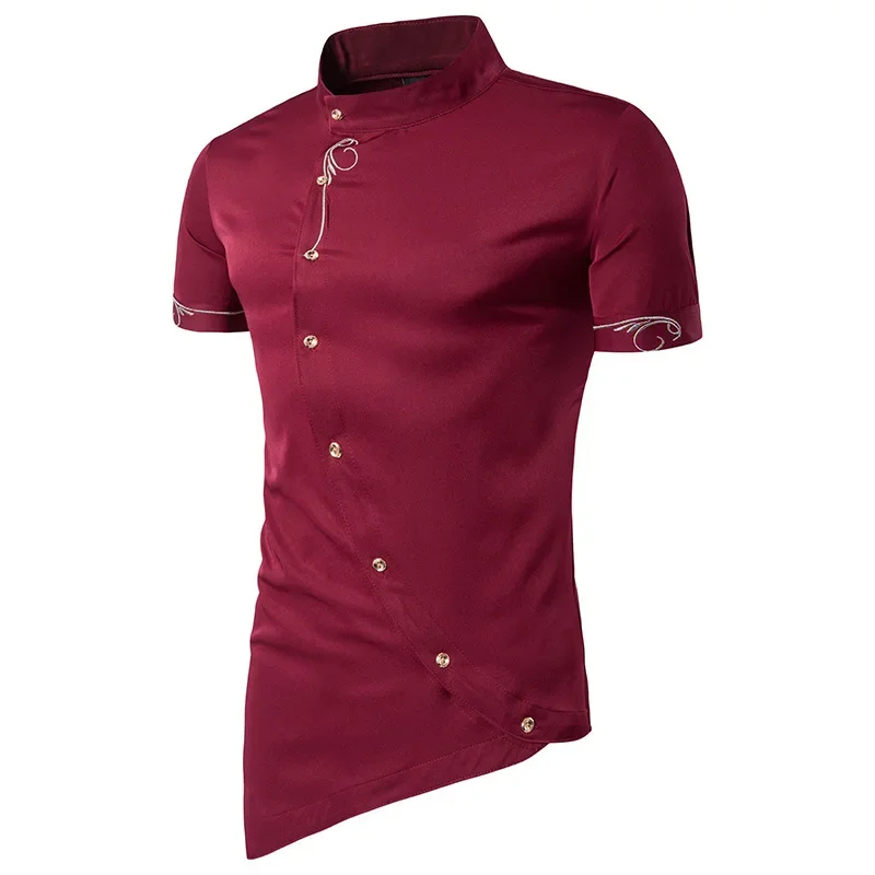 Description Picture 6 of item2022 New Men's Famous Brand Clothes Short Sleeved Shirt Retro Korean Street Fashion Top Designer Button Christmas Evening Dress