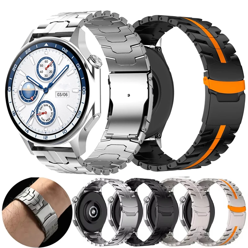 Elegant 22mm Stainless Steel Watch Strap - Premium Metal Band Bracelet