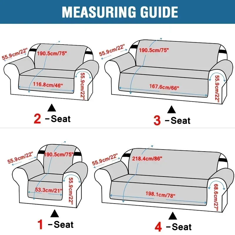 Waterproof Sofa Cover for Living Room Non-slip Sofa Pad Quilted Washable Adjustable Sofa Cover 1/2/3/4 Seat Covers for Armchairs 2