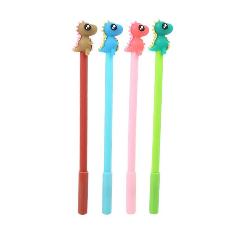 4 Uds. De papelería de dibujos animados de Lytwtw, bolígrafo de Gel Kawaii con diseño de dinosaurio para niño, suministros para escuela y oficina, mango novedoso, creativo, dulce y bonito