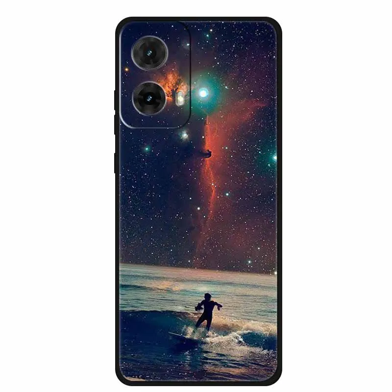 Colorful Painted Cat TPU Soft Silicone Phone Back Cover - Cute Design