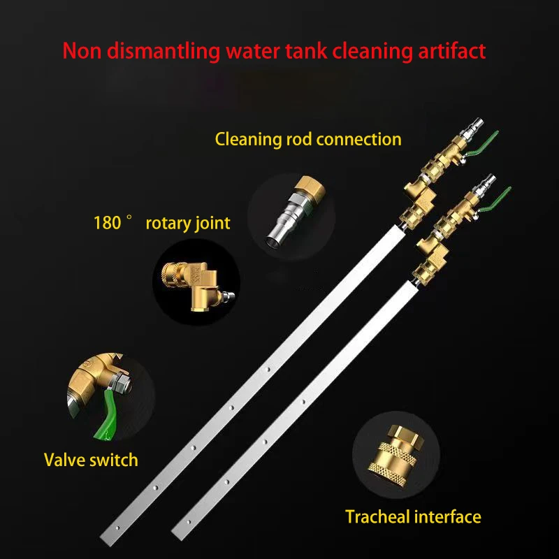 Radiator Cleaning Wand With Water/Air Connector - 60cm Stainless Steel Tool For Flushing Car AC & Radiators