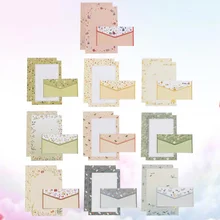 

10Sets A5 Flower Printing Envelope and Letter Paper Lovely Writing Stationery Envelopes Kit (Mixed Pattern 30Pcs Envelop and