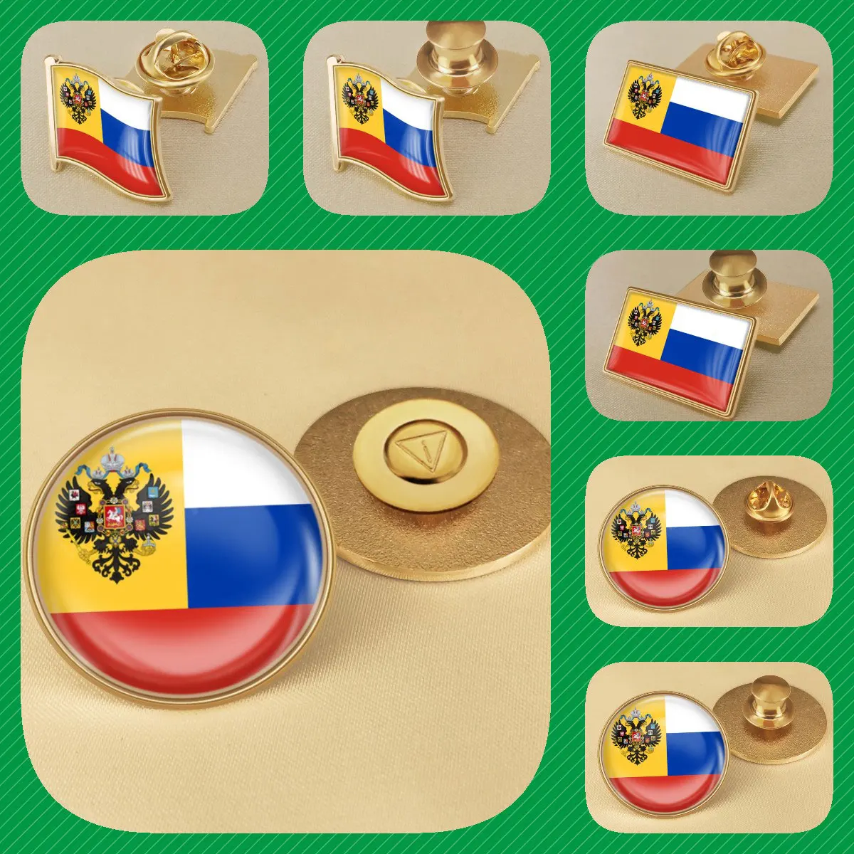 PIN de solapa con bandera del imperio de Rusia, insignias de