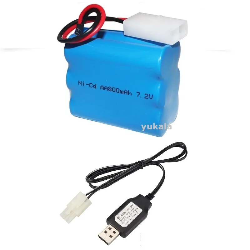 

Никель-кадмиевый аккумулятор AA 7,2 в 800 мАч/зарядное устройство USB для радиоуправляемого грузовика/автомобиля/hengtai HT3826 3827 3832 2873 2874 2879 радиоуправляемая лодка/Радиоуправляемый Танк Tamiya вилка