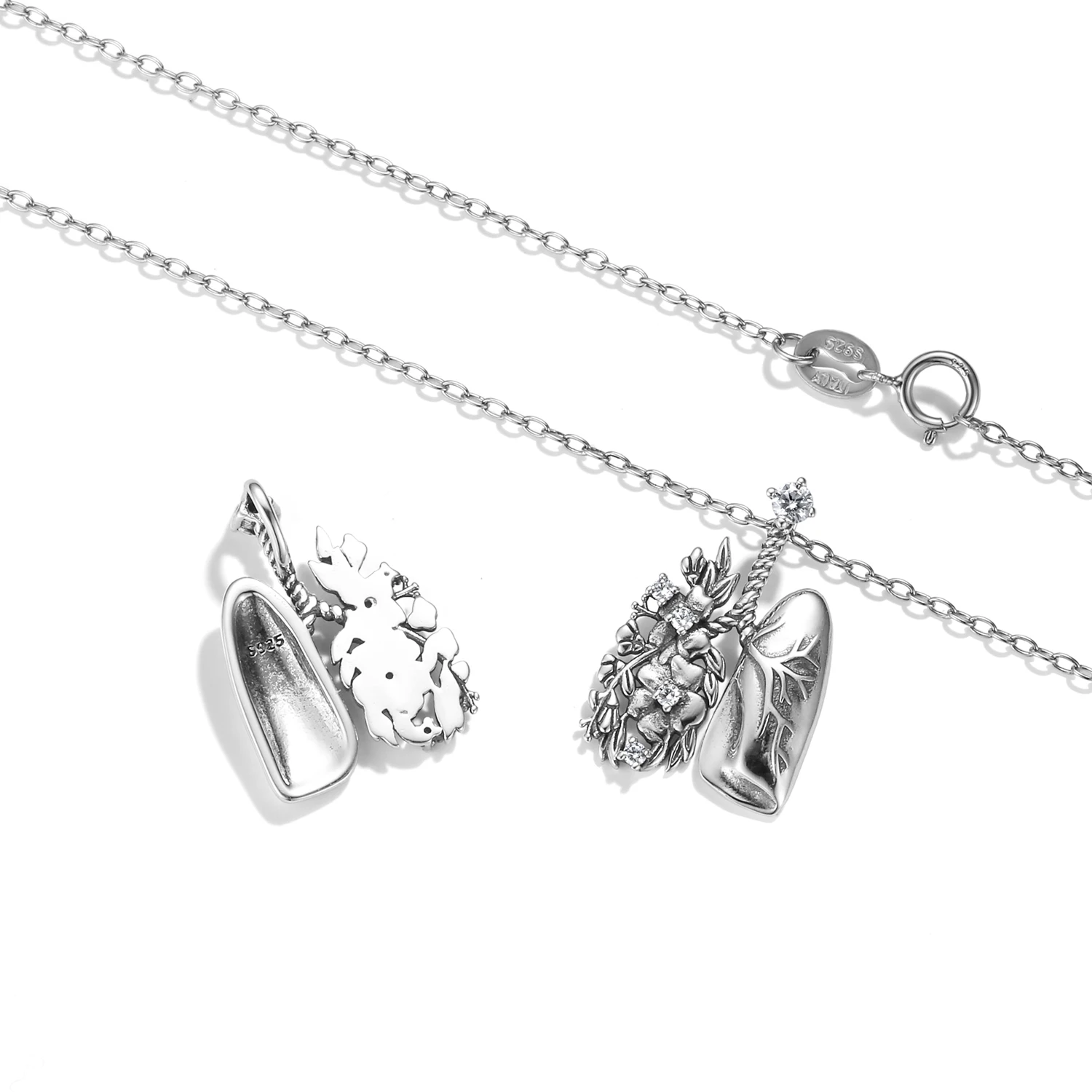 925 Sterling Silver Moon Cat Cross Lung Black White Skull Gift Pendant Necklace Fine Jewelry Necklace Chains Accessories